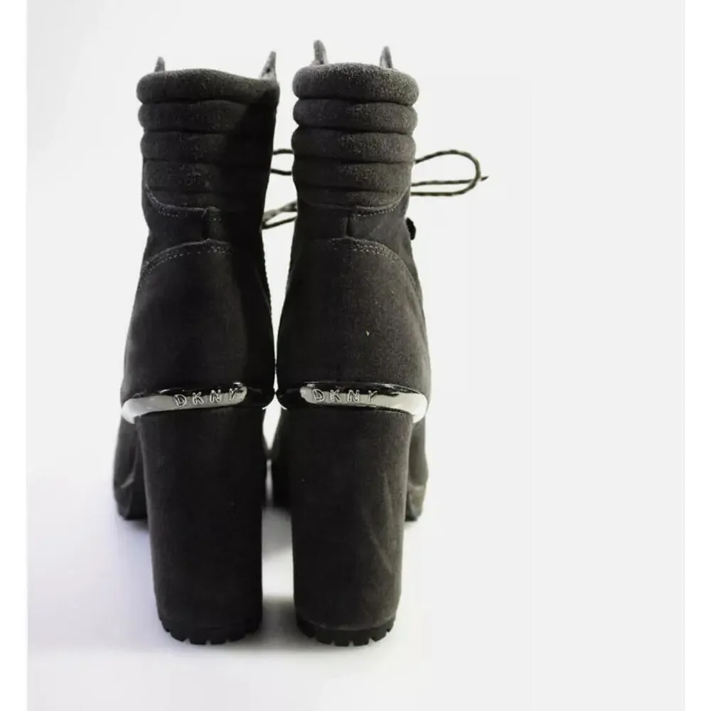 DKNY White Lenni Lace Up Leather Boots Women's 6M New - Picture 3 of 3